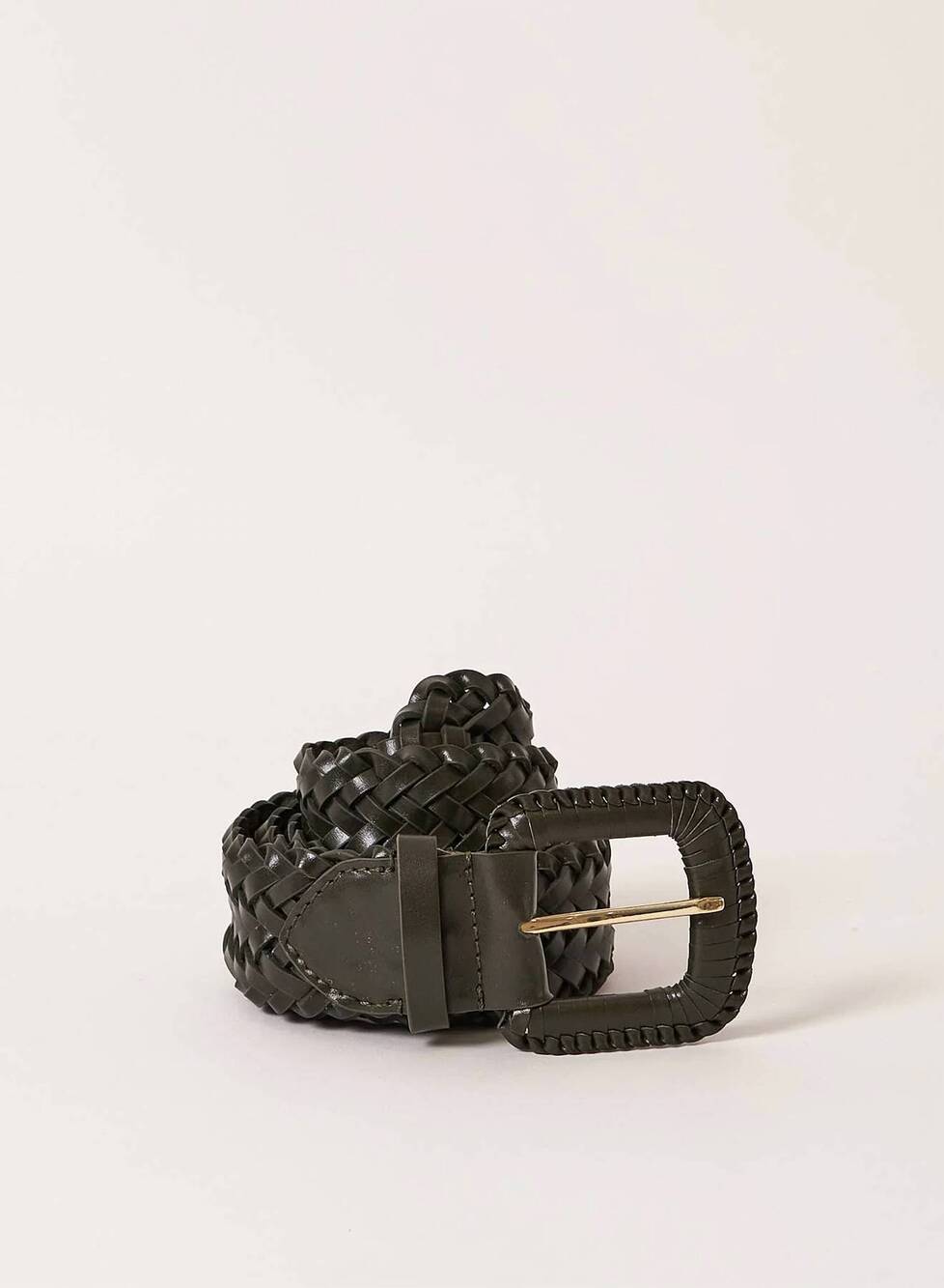 NEW MARADJI women's malo braided belt in green khaki